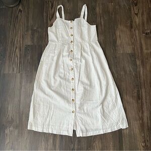 Old Navy Linen Cotton Blend Button Front Sprint Summer Dress